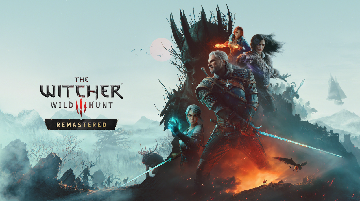 Geralt und weitere Figuren auf dem Key Art zu The Witcher 3: Wild Hunt – Remastered