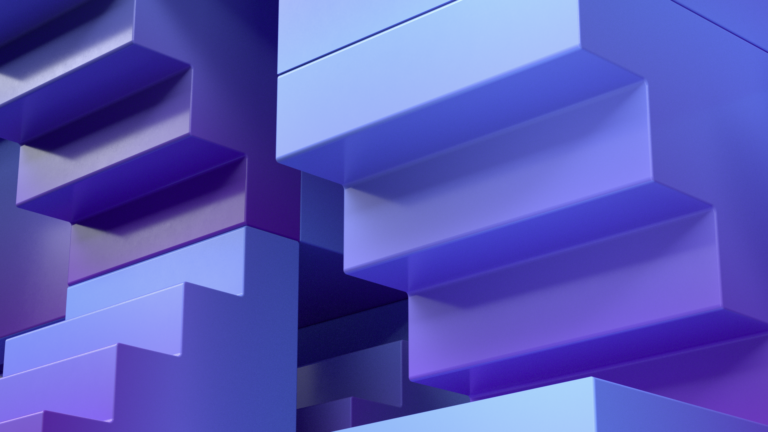 Abstrakte blaue Unity-Grafik zur Abschaffung der Runtime Fee