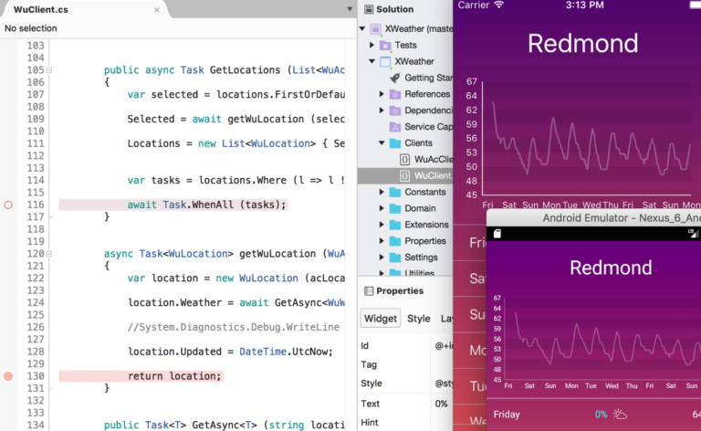 Visual Studio für Mac mit einer Vorlage für mobile Anwendungen