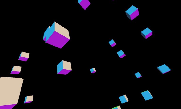 WebVR-Szene mit three.js und Würfeln