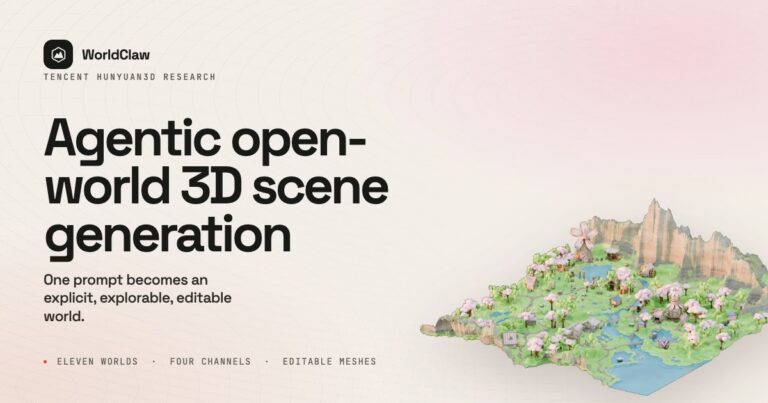Von Tencent Hunyuan erzeugte 3D-Open-World-Szene in WorldClaw