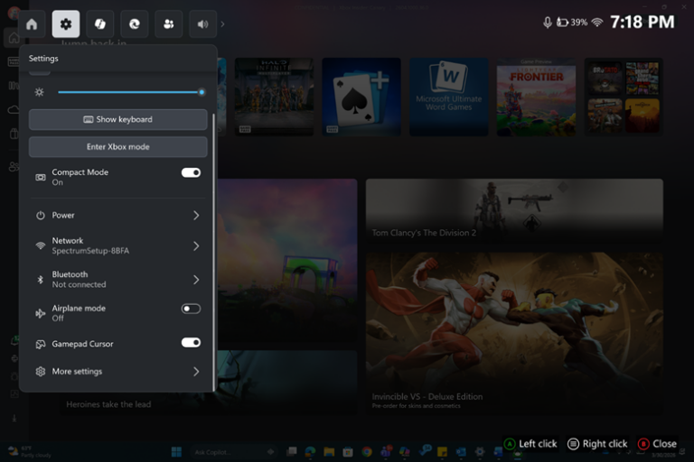 Gamepad-Cursor in der Xbox Game Bar auf Windows 11