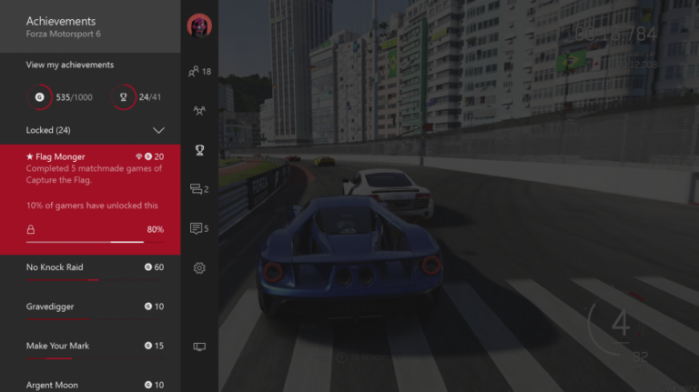 Screenshot der Xbox-One-Funktion Achievement Rarity im Holiday Update 2016