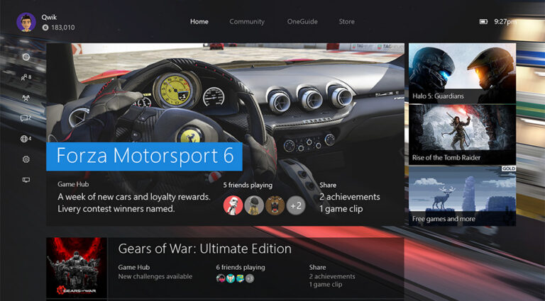 Neue Xbox One Benutzeroberfläche im Home-Bereich - Bild: Xbox Wire