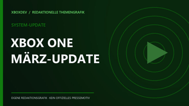 Themengrafik mit dem Schriftzug Xbox One März-Update