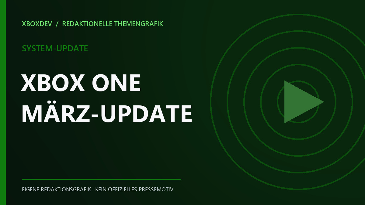 Themengrafik mit dem Schriftzug Xbox One März-Update