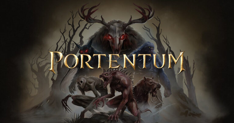 Portentum Key Art mit Kryptiden - Bild: Snowfall Games