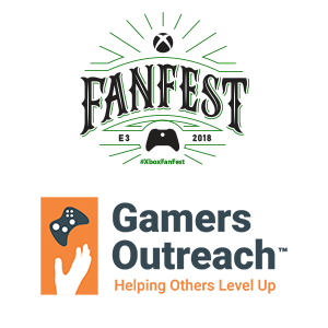 Logos von Xbox FanFest zur E3 2018 und Gamers Outreach - Bild: Microsoft / Gamers Outreach