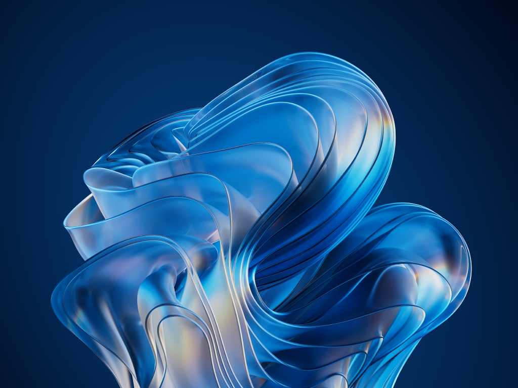 Abstrakte blaue Windows-Grafik auf dunkelblauem Hintergrund