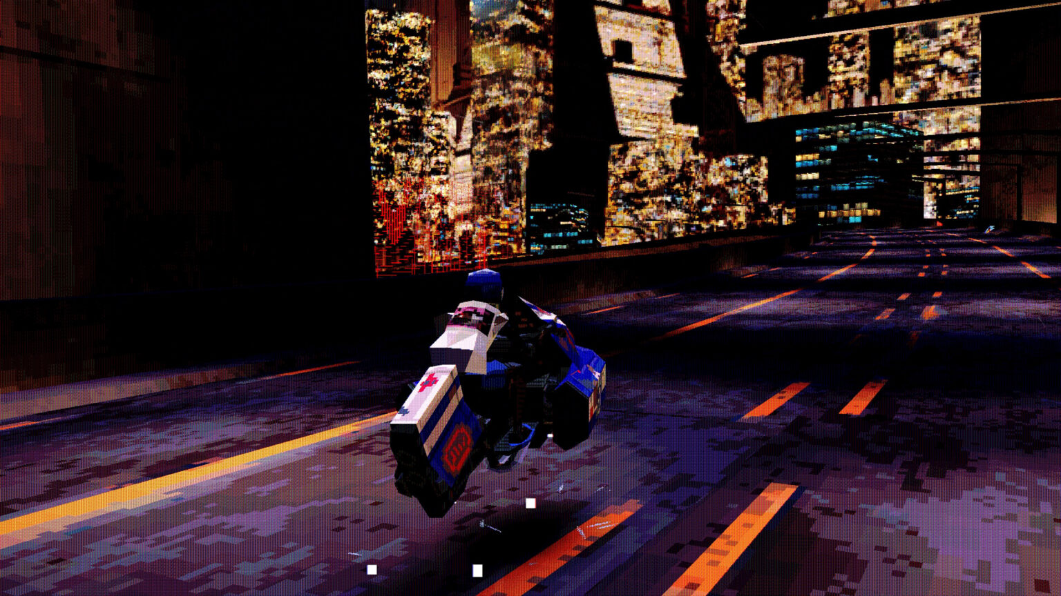 Hoverbike in einer nächtlichen Straßenschlucht von Airframe Ultra