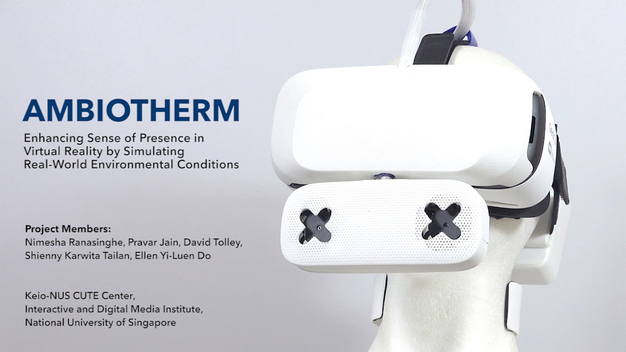 VR-Brille mit dem Ambiotherm-Aufstecksystem für Wind und Temperatur