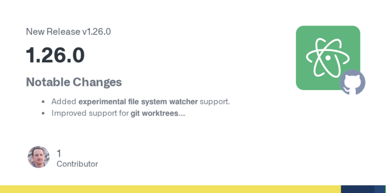 Atom 1.26 im offiziellen GitHub-Release - Bild: Atom und GitHub