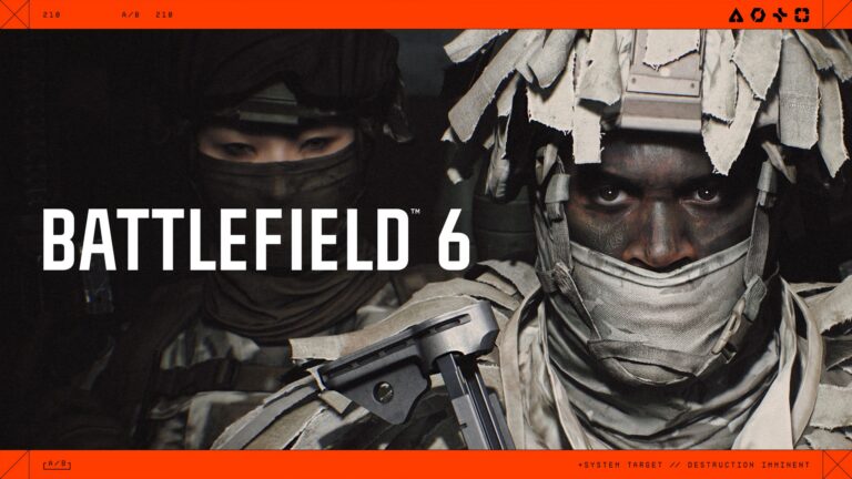 Zwei Soldaten und das Battlefield-6-Logo auf der offiziellen Ankündigungsgrafik.