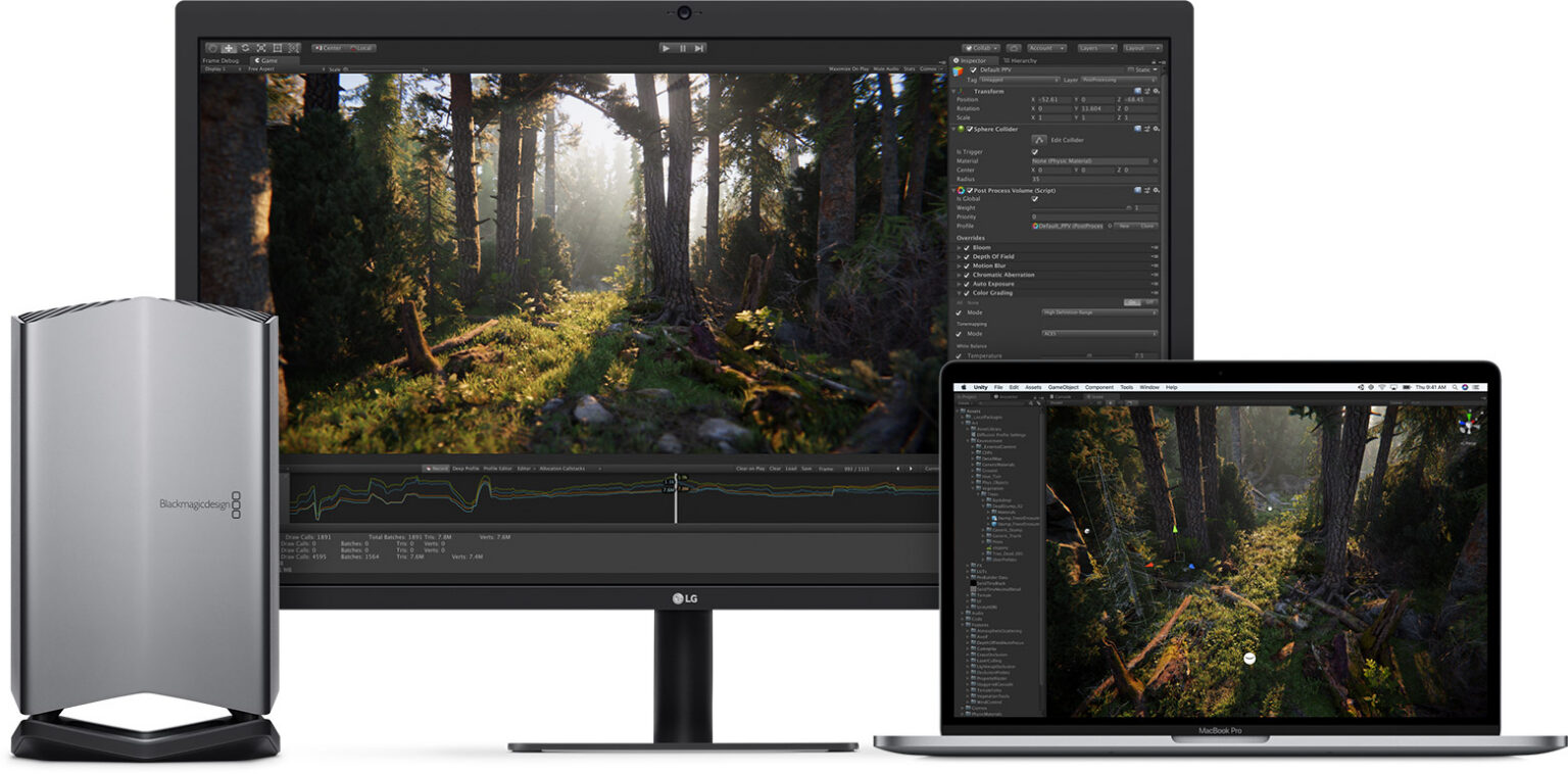 Blackmagic eGPU Pro am Mac mit externem Monitor - Bild: Apple Support