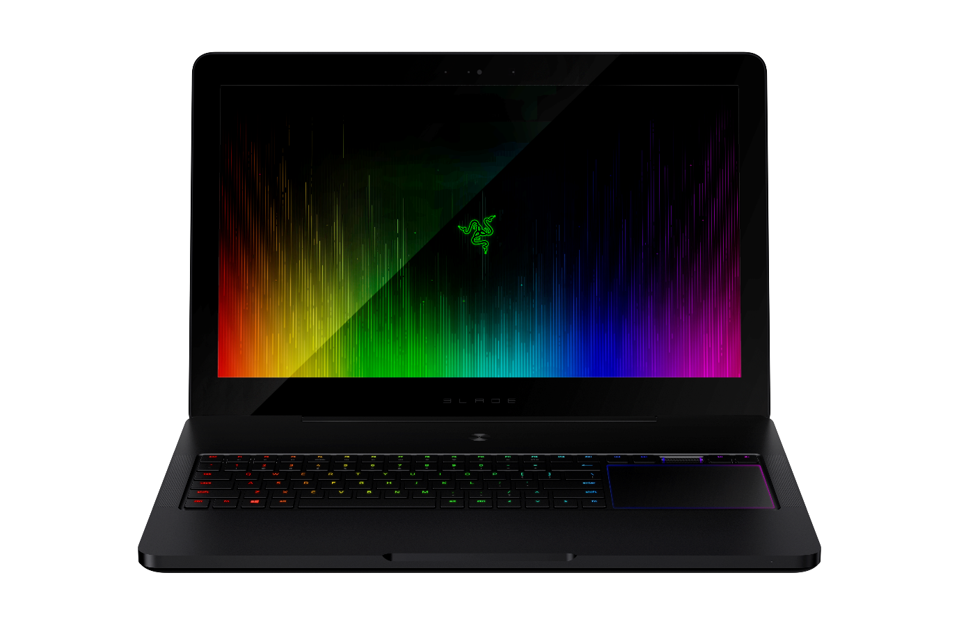 Razer Blade Pro von 2016 mit mechanischer Tastatur und rechts angeordnetem Touchpad - Bild: Razer