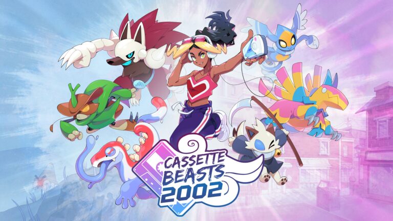 Figuren und Monster auf dem Key Art zu Cassette Beasts 2002