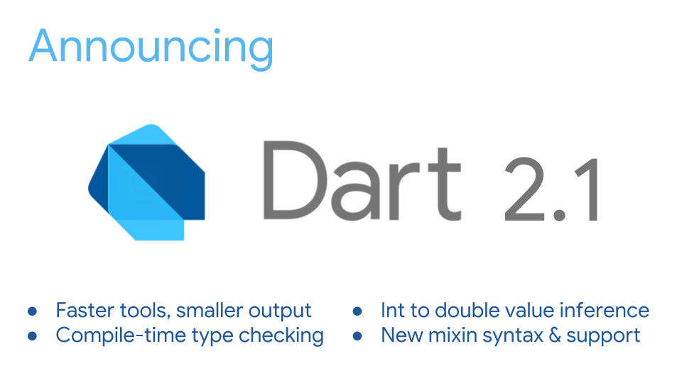 Dart 2.1 Logo und Entwicklungsumgebung - Bild: Dart Blog