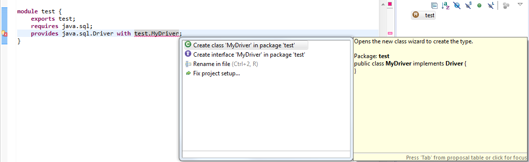 Eclipse Oxygen.2 mit Java-9-Quick-Fix für Modulbeschreibungen - Bild: Eclipse Foundation