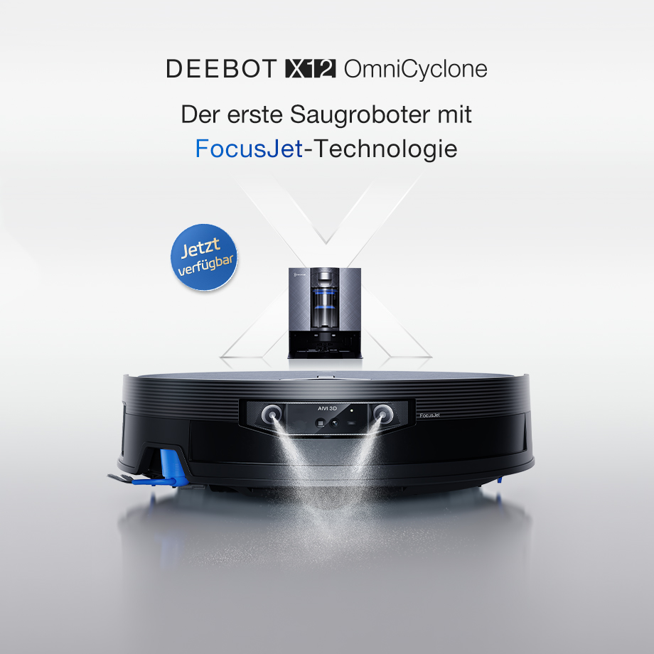 Ecovacs Deebot X12 OmniCyclone für 666 Euro bei Enzinger Ecovacs Deebot X12 OmniCyclone mit Reinigungsstation - Bild: Ecovacs