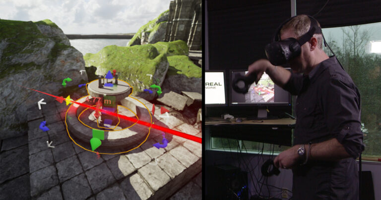 Epic demonstriert die räumliche Bearbeitung einer Szene im VR-Editor - Bild: Epic Games