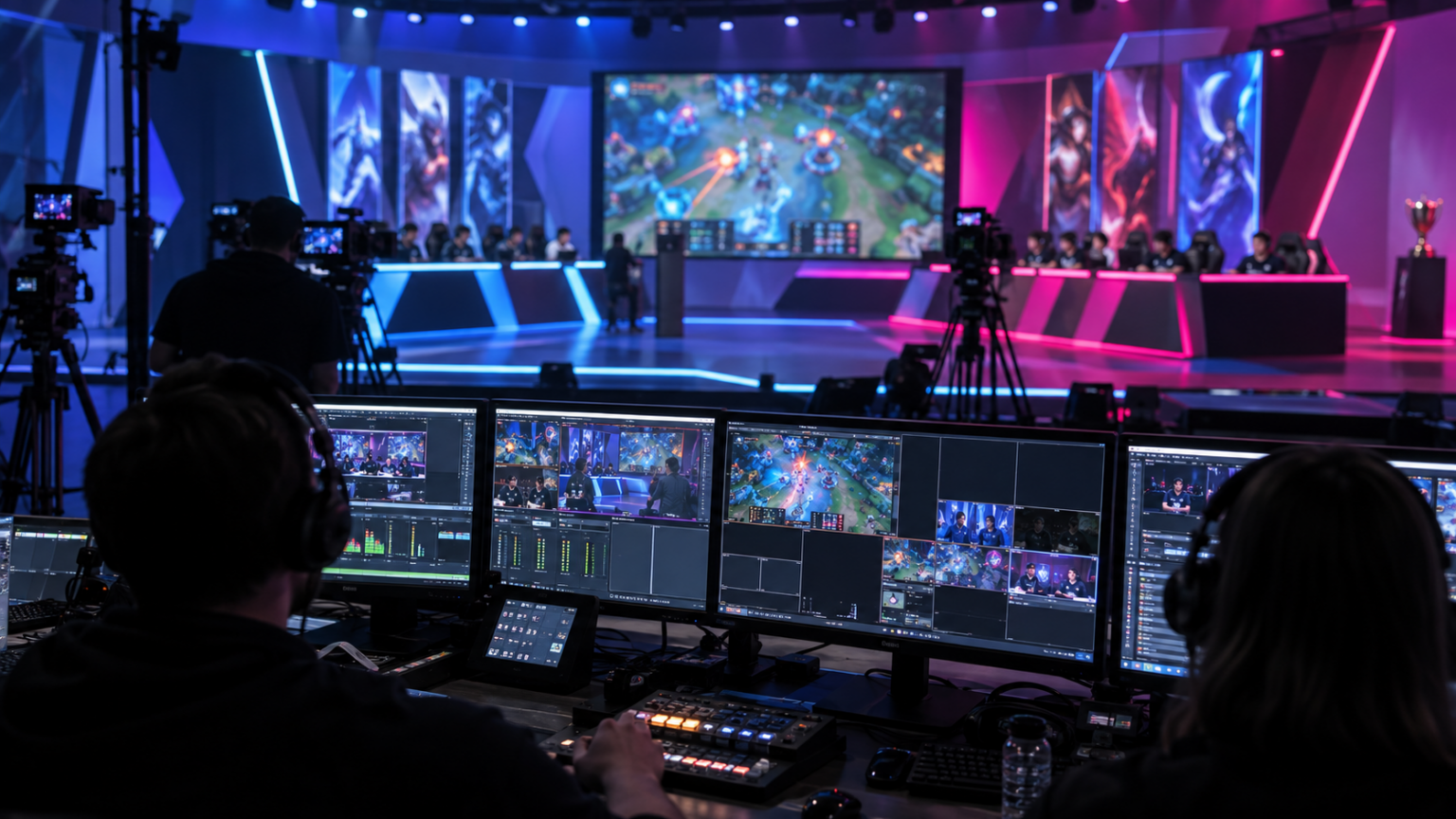 Neutrale Darstellung eines eSports-Übertragungsstudios