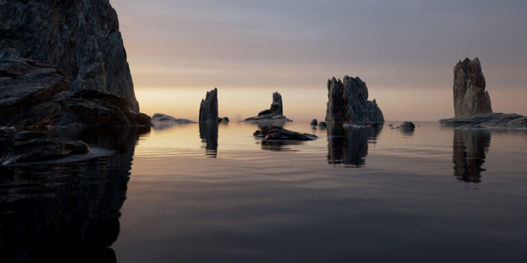 Felslandschaft mit Wasserspiegelungen aus Epics Veröffentlichung zu Unreal Engine 4.12 - Bild: Epic Games