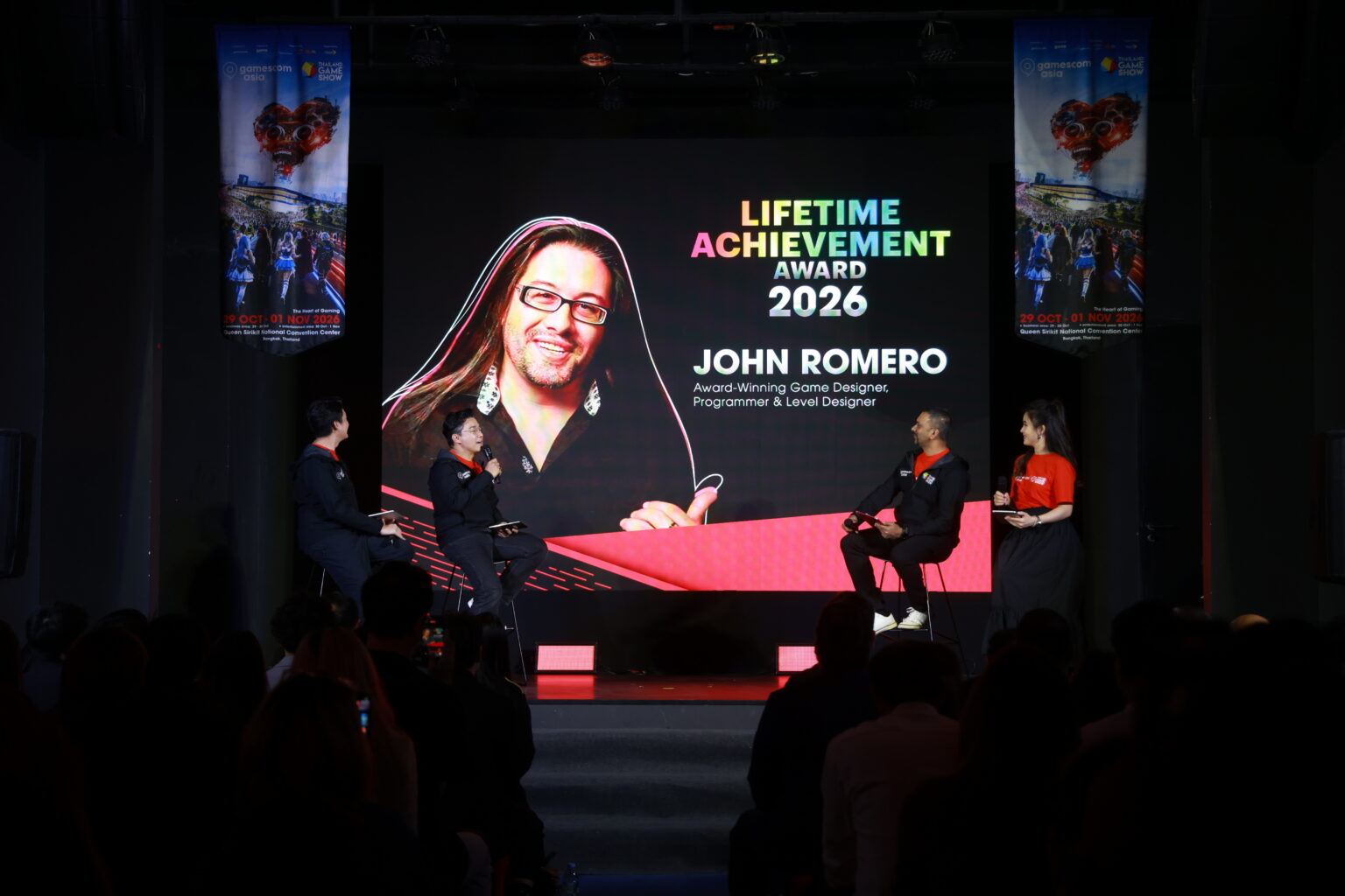 Ankündigung des Lifetime Achievement Award für John Romero bei der gamescom asia 2026 - Bild: gamescom asia / Koelnmesse