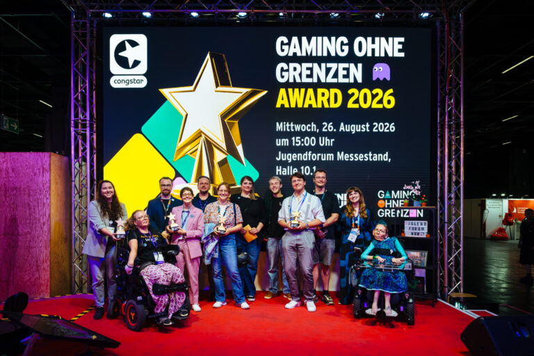 Preisträgerinnen und Preisträger des Gaming ohne Grenzen Awards 2026 - Bild: congstar