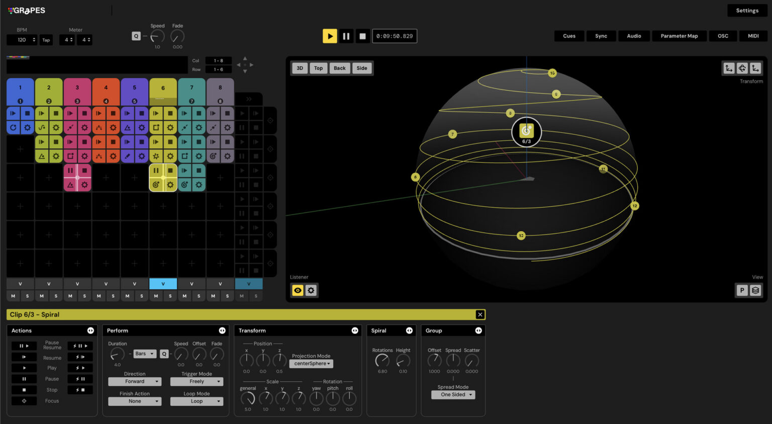 Grapes 3D Audio Control mit 3D-Canvas - Bild: Not a Number GmbH