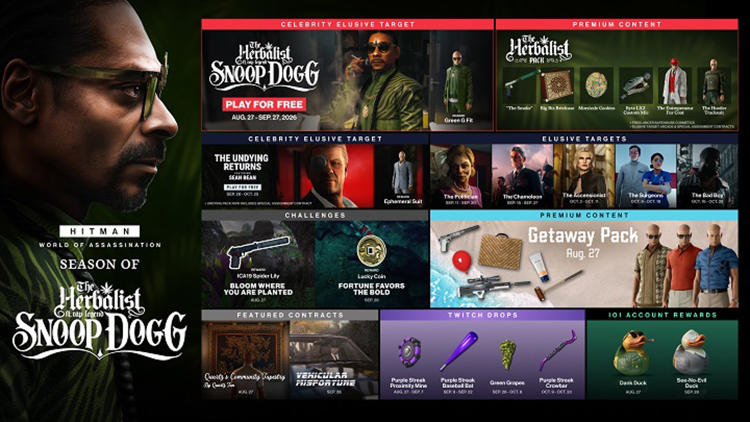 Übersicht zur Season of the Herbalist in HITMAN World of Assassination
