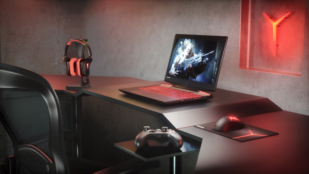 Lenovo Legion Y720 mit Gaming-Maus und Headset zur CES 2017 - Bild: Lenovo / Windows Experience Blog