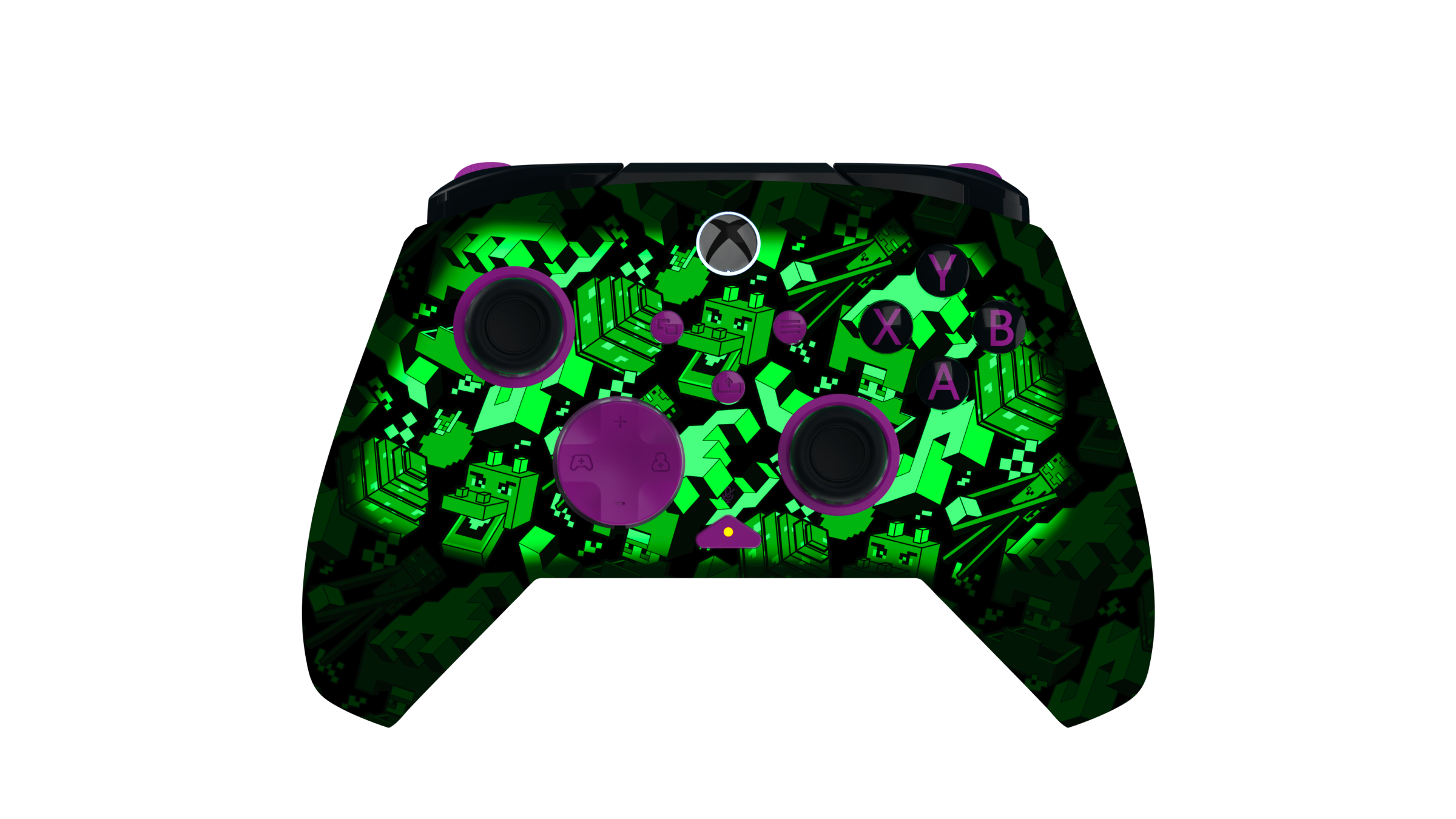 Die Minecraft-Motive auf dem Rematch-Controller leuchten grün