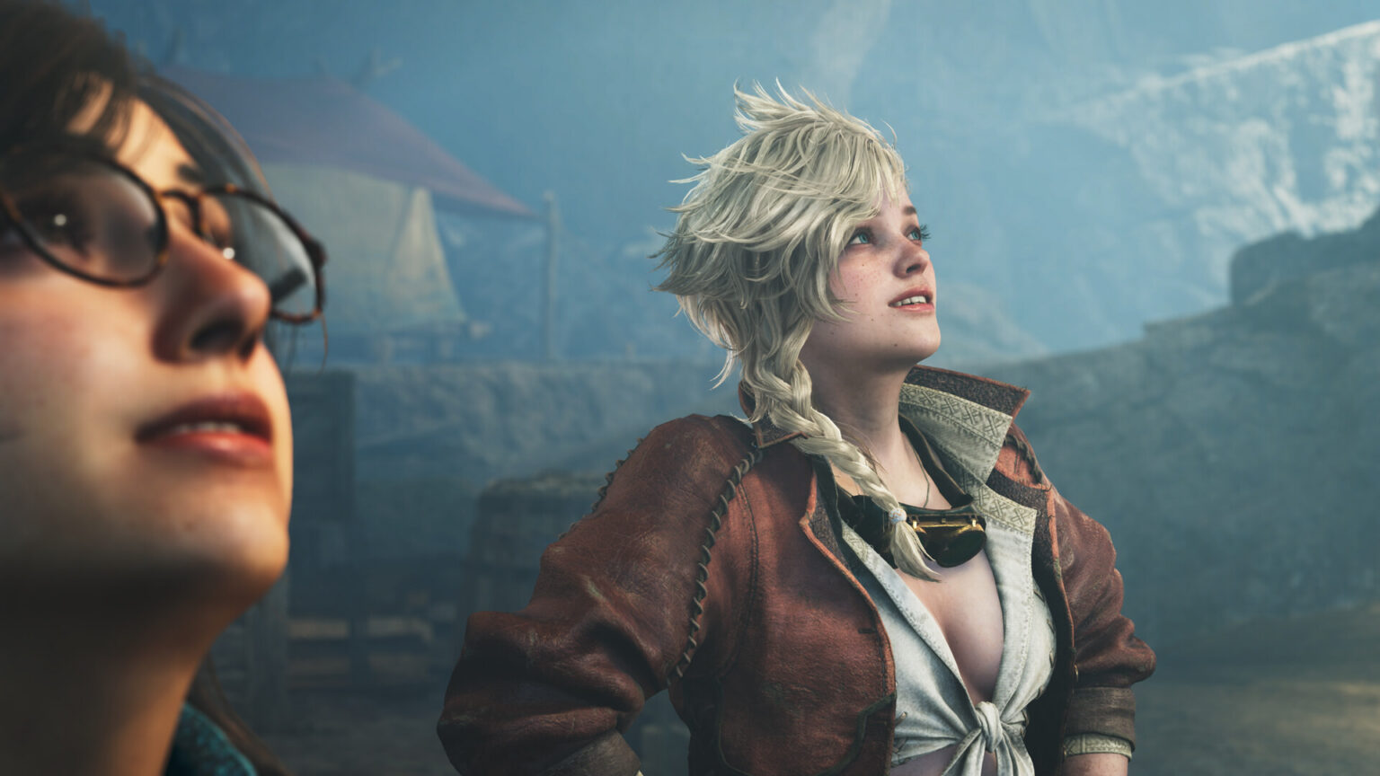 Figuren in einer Zwischensequenz von Monster Hunter Wilds: Ascendance