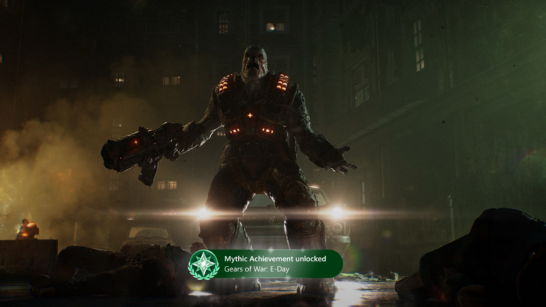Xbox-Benachrichtigung zur Mythic-Auszeichnung, demonstriert mit Gears of War: E-Day - Bild: Microsoft / Xbox