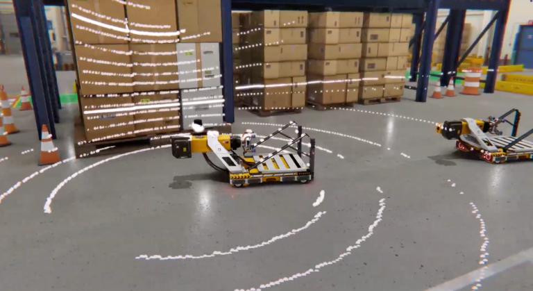 Robotiksimulation in einer Lagerumgebung mit Unity Simulation Pro - Bild: Unity