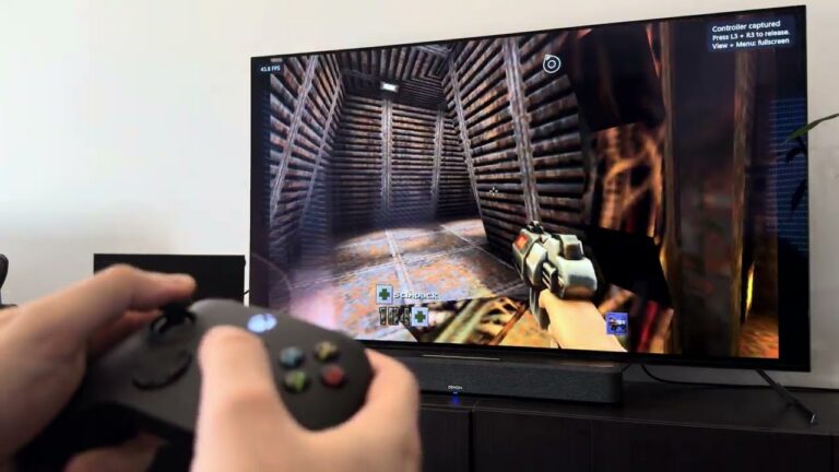 PS5X-Vorführung mit Controller auf einer Xbox Series X - Bild: Devran Cosmo Uenal