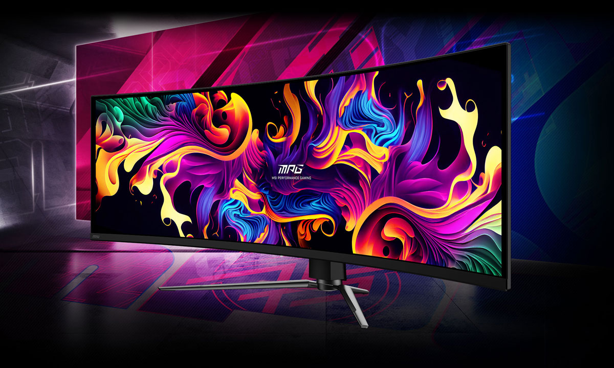 MSI MPG 491CQPX: 49-Zoll-QD-OLED für 710 Euro bei PCComponentes MSI MPG 491CQPX mit gebogenem 49-Zoll-QD-OLED-Panel - Bild: MSI