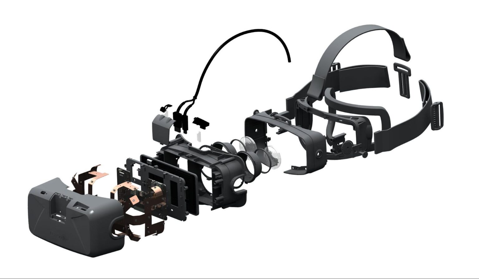 Oculus Rift DK2 als Explosionsansicht - Bild: Meta