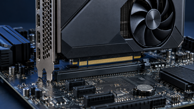 PCIe 4.0 Slot und Erweiterungskarte, neutrales Motiv