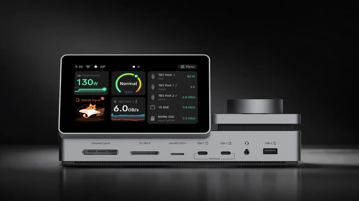 PexarBolt Ultra mit Status-Touchscreen, Drehregler und Kartenlesern an der Vorderseite