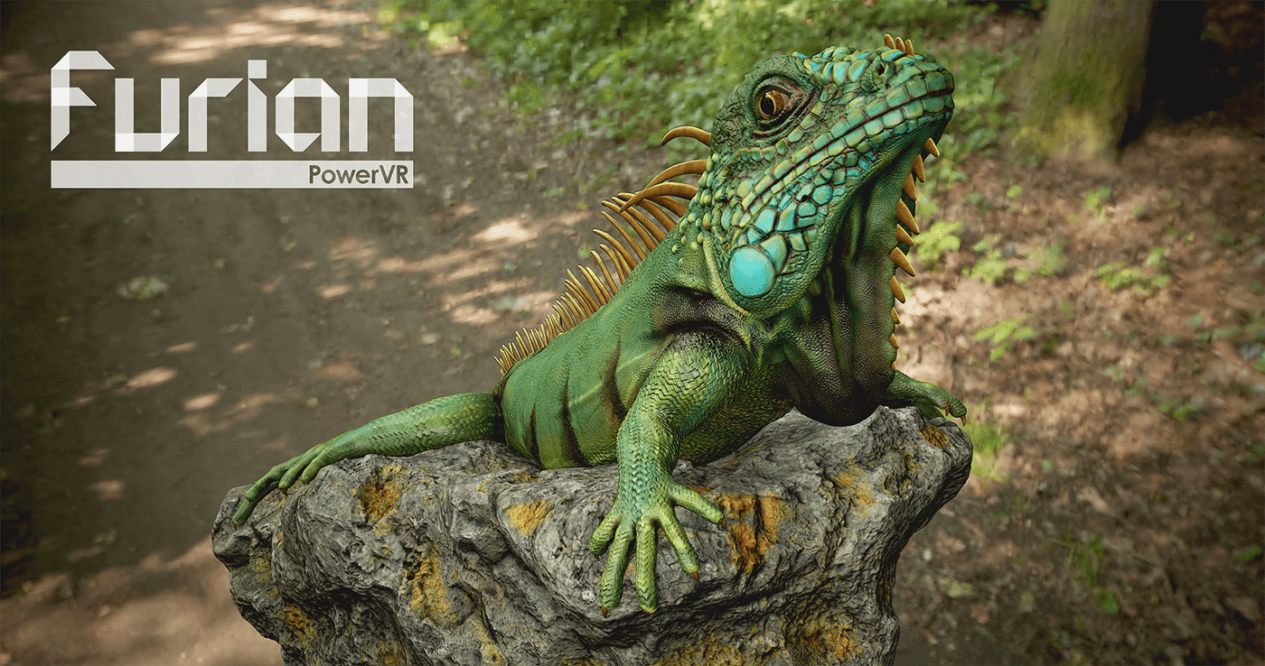 PowerVR-Furian-Logo und Iguana-Motiv - Bild: Imagination Technologies