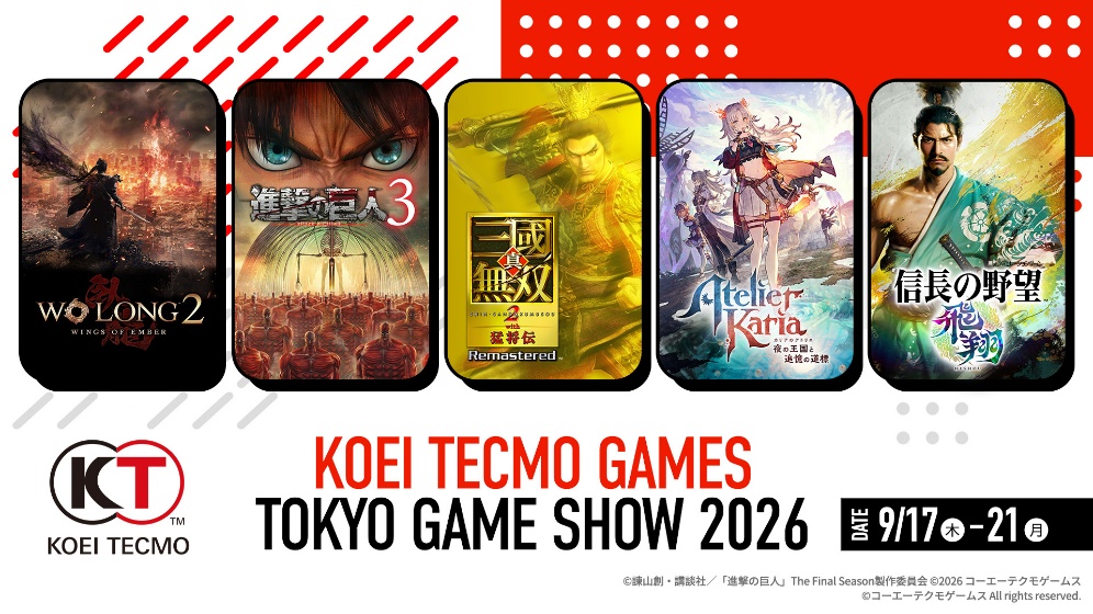 Programm von Koei Tecmo zur Tokyo Game Show 2026 - Bild: Koei Tecmo