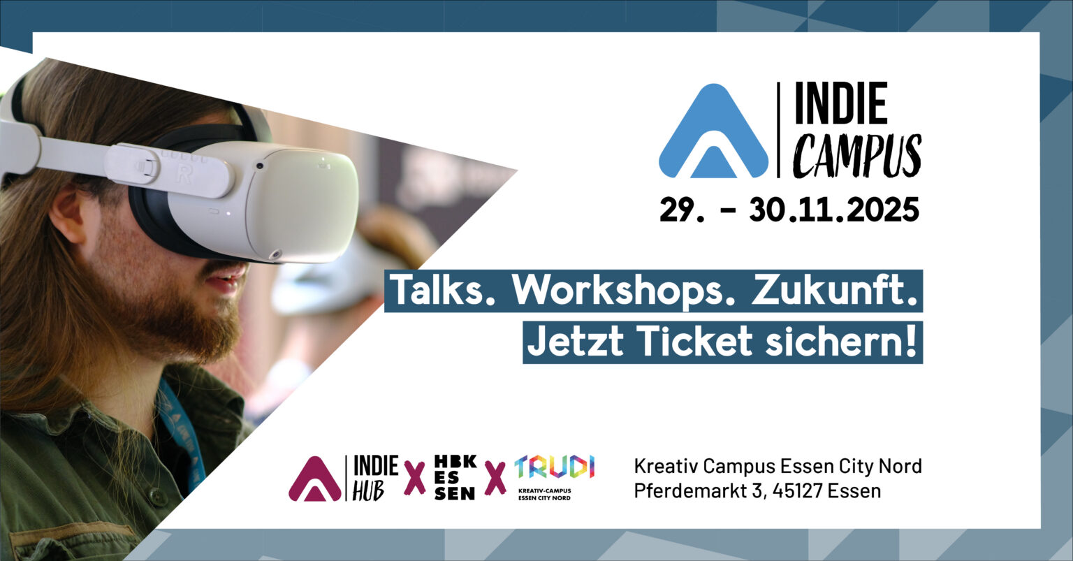 Programmhinweis zum Indie Campus 2025 in Essen - Bild: HBK Essen und Indie Hub