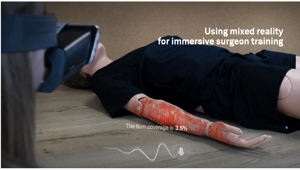 Project Ember mit digitaler Brandverletzung auf einer Trainingspuppe - Bild: Buckinghamshire Healthcare NHS Trust / Unity