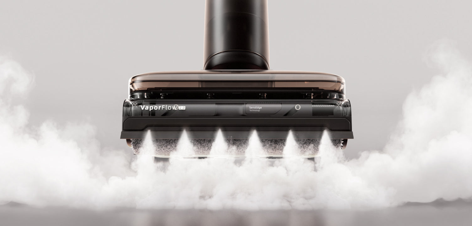 Herstellerdarstellung der Dampfdüsen am Reinigungskopf des Roborock F25 Ultra Steam Gen 2