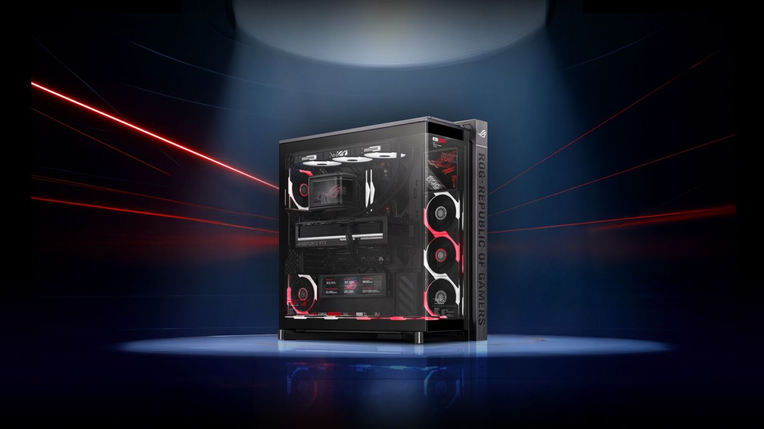 ROG Cronox ARGB als bestücktes Beispielsystem, Komponenten nicht vollständig im Gehäusepreis enthalten - Bild: ASUS