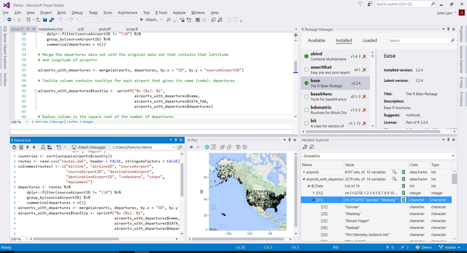 R Tools for Visual Studio 0.5 erweitert die SQL-Anbindung