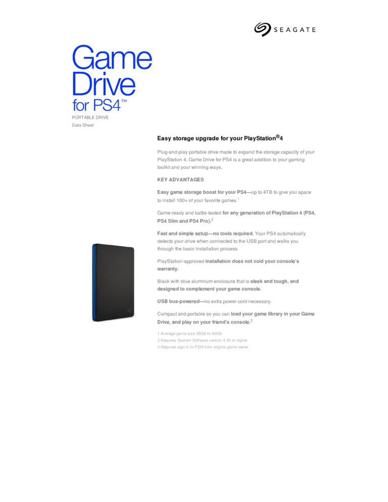 Seagate Game Drive for PS4 mit 4 TB