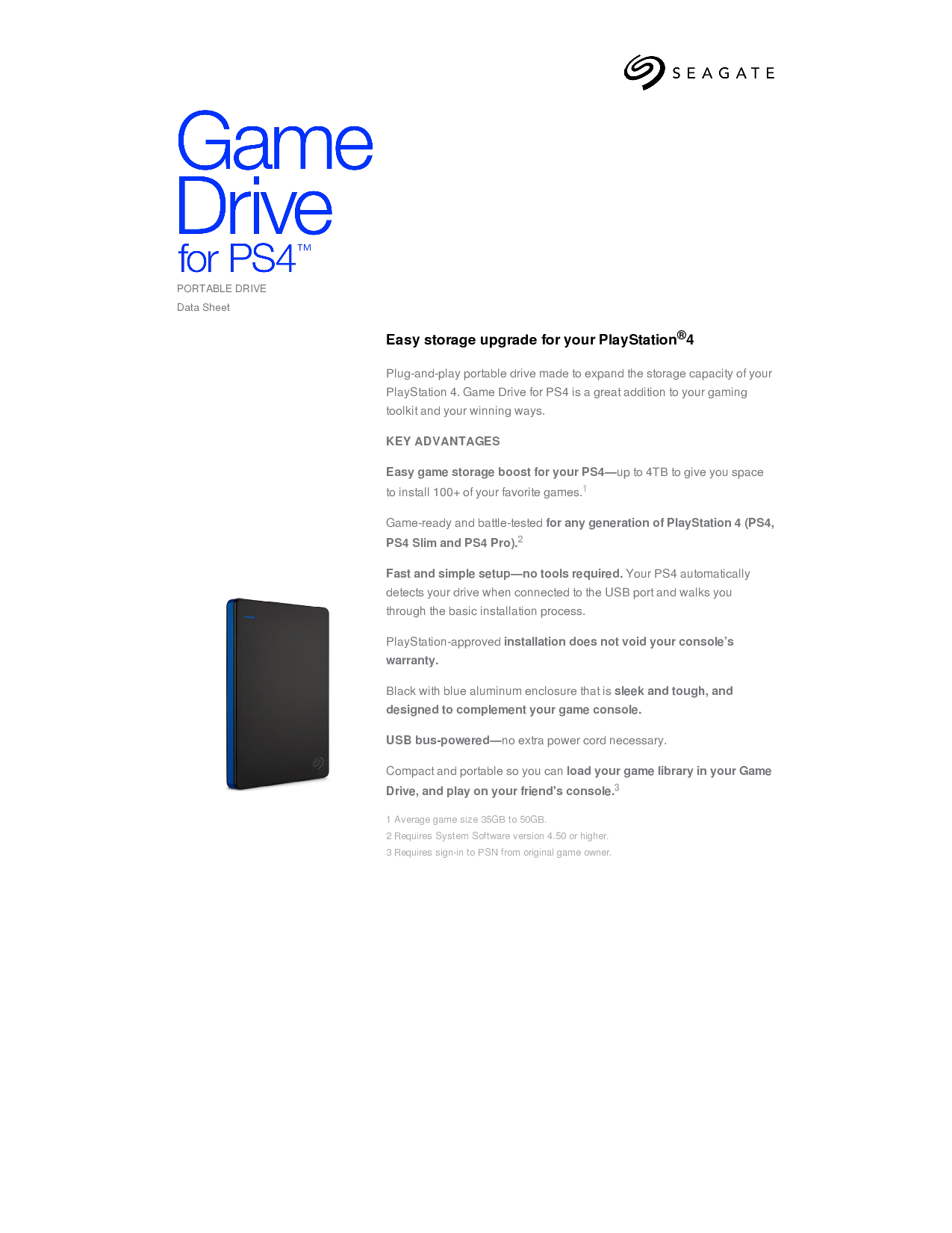 Seagate Game Drive for PS4 mit 4 TB