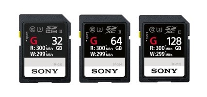 Sony-SF-G-Speicherkarten mit 32, 64 und 128 GB - Bild: Sony